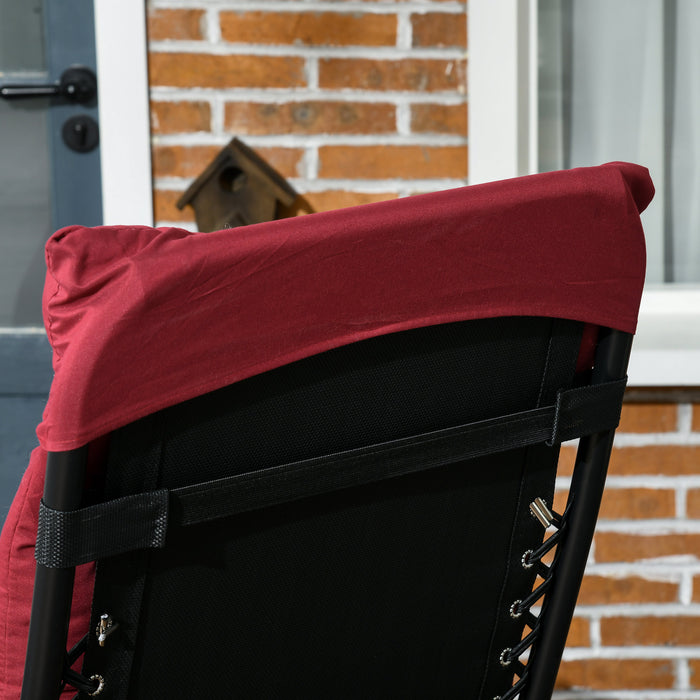Outsunny Chaise Inclinable, Chaise Longue Pliante Avec Porte-gobelet