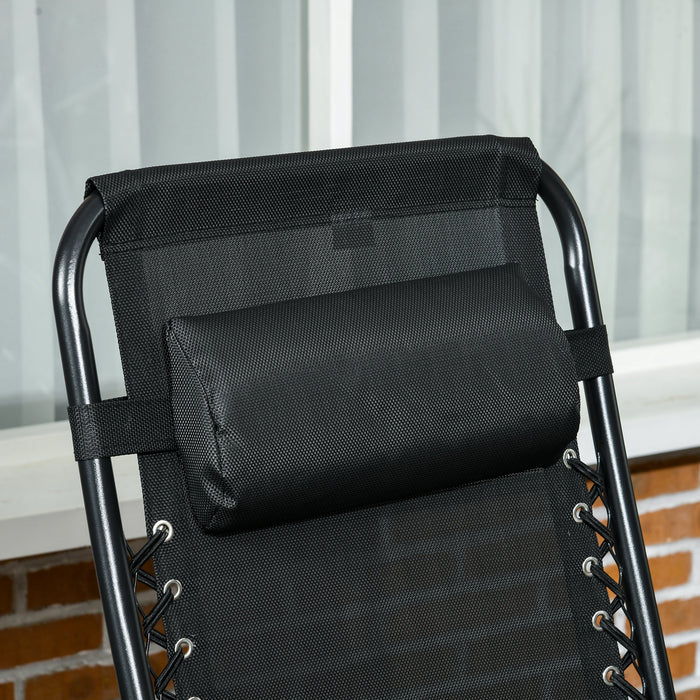 Outsunny Chaise Inclinable, Chaise Longue Pliante Avec Porte-gobelet