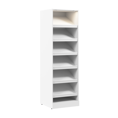 Bestar Florence 25" Modular Shoe Shelf Closet System with LED Light - White|Système de garde-robe modulaire Florence de Bestar de 25 po avec tablette pour chaussures et éclairage à DEL - blanc