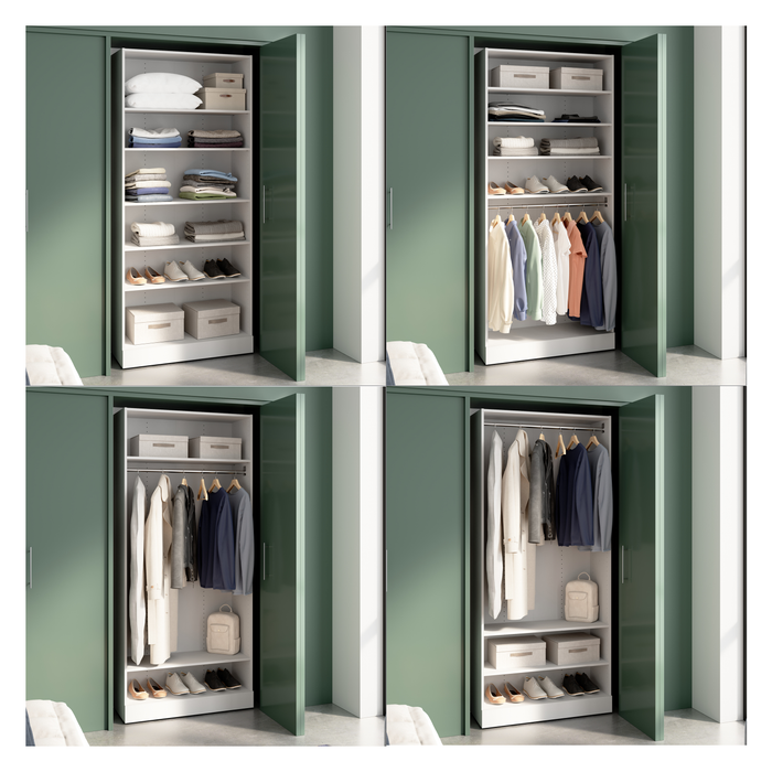 Système de garde-robe et pièce-penderie modulaire Florence de Bestar de 35 po avec tablettes - blanc