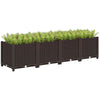 Outsunny Lit De Jardin Avec Trous De Drainage, 63\" X 15,7\" X 14,6\", Brun