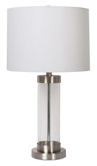 Lampe de table Abella de 24 po acier brossé avec recharge USB