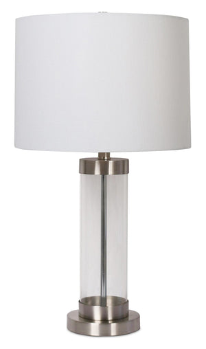 Lampe de table Abella de 24 po acier brossé avec recharge USB