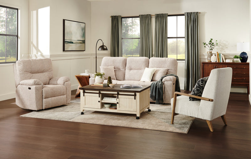 Fauteuil d’appoint Adley 28 po en tissu de chenille avec accoudoirs et pattes en bois - blanc albâtre