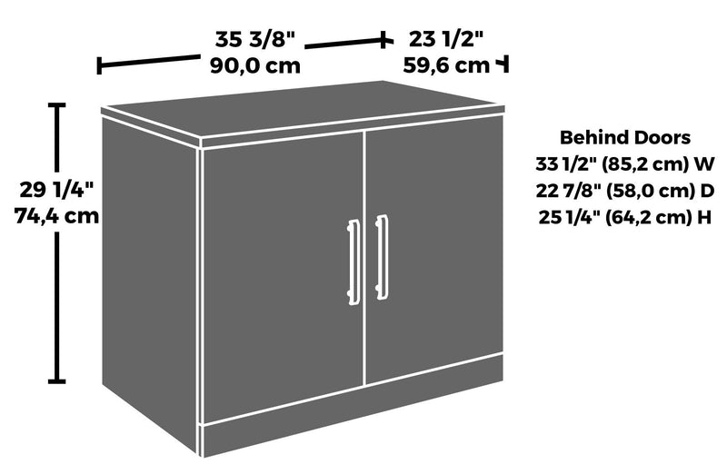 Armoire de rangement Affirm de 35,43 po de qualité commerciale - orme noble