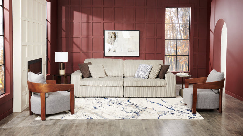Fauteuil d’appoint Amor 28,54 po en tissu avec accoudoirs et pattes en bois - gris