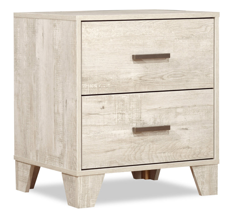 Table de nuit Arbor de 20,1 po (L) x 23,8 po (H) à 2 tiroirs - bois de grève blanc