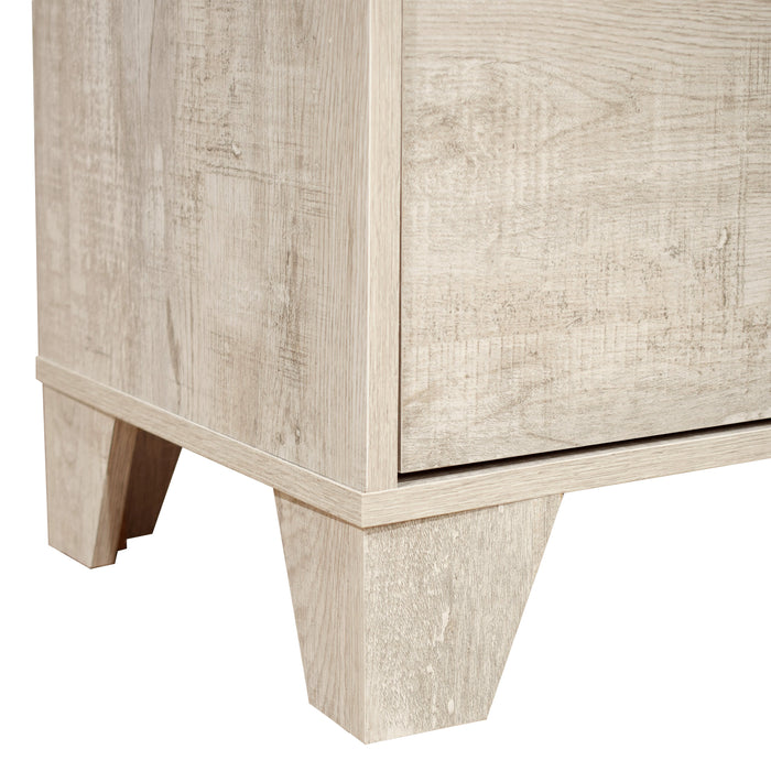 Table de nuit Arbor de 20,1 po (L) x 23,8 po (H) à 2 tiroirs - bois de grève blanc