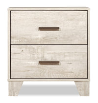  Table de nuit Arbor de 20,1 po (L) x 23,8 po (H) à 2 tiroirs - bois de grève blanc