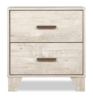 Table de nuit Arbor de 20,1 po (L) x 23,8 po (H) à 2 tiroirs - bois de grève blanc