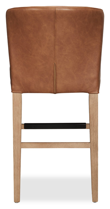 Tabouret Arlo de hauteur comptoir en tissu de cuir végétalien - cuivre
