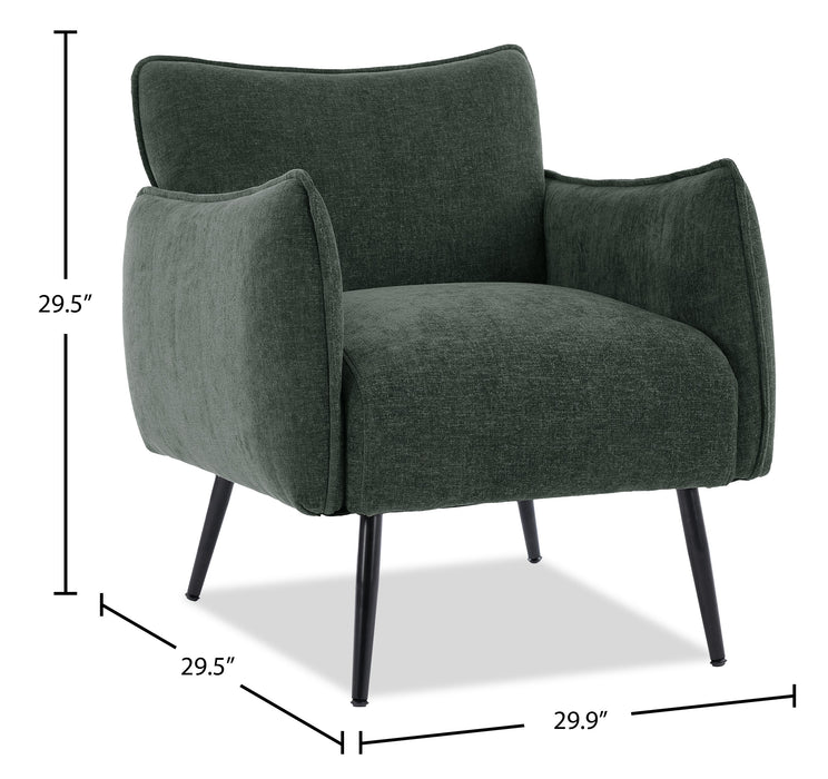 Fauteuil d’appoint Arlo de 29,5 po en tissu d’apparence lin - vert