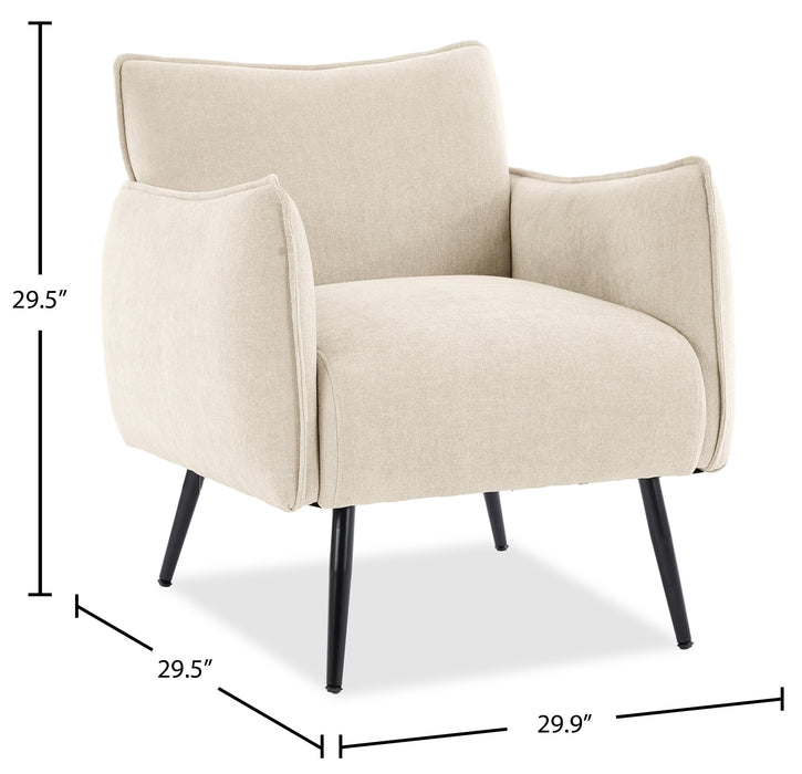 Fauteuil d’appoint Arlo de 29,5 po en tissu d’apparence lin - taupe