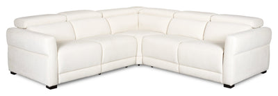 Cindy Crawford Home Aspen 3-Piece Power Reclining Sectional with Adjustable Headrests and USB Port - Alabaster | Sofa sectionnel à inclinaison électrique Aspen de Cindy Crawford Home 3 pièces avec appuie-têtes électriques et port USB - albâtre