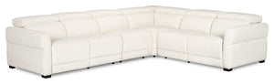 Sofa sectionnel à inclinaison électrique Aspen de Cindy Crawford Home 4 pièces avec fauteuil sans inclinable - albâtre