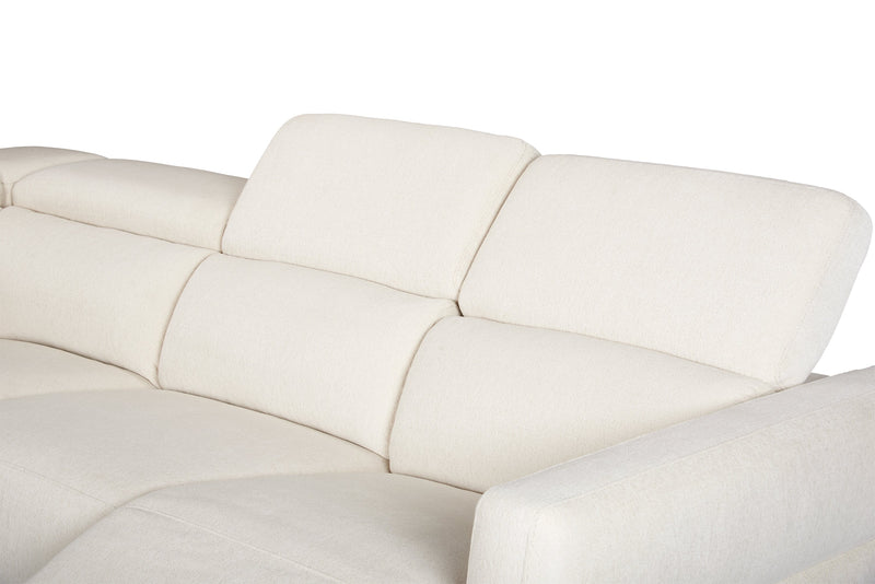Sofa sectionnel à inclinaison électrique Aspen de Cindy Crawford Home 4 pièces avec fauteuil sans inclinable - albâtre