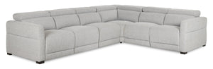 Sofa sectionnel à inclinaison électrique Aspen de Cindy Crawford Home 4 pièces avec appuie-têtes électriques et port USB - gris