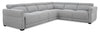 Sofa sectionnel à inclinaison électrique Aspen de Cindy Crawford Home 4 pièces avec fauteuil sans accoudoirs inclinable et port USB - gris