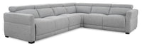  Sofa sectionnel à inclinaison électrique Aspen de Cindy Crawford Home 4 pièces avec fauteuil sans accoudoirs inclinable et port USB - gris