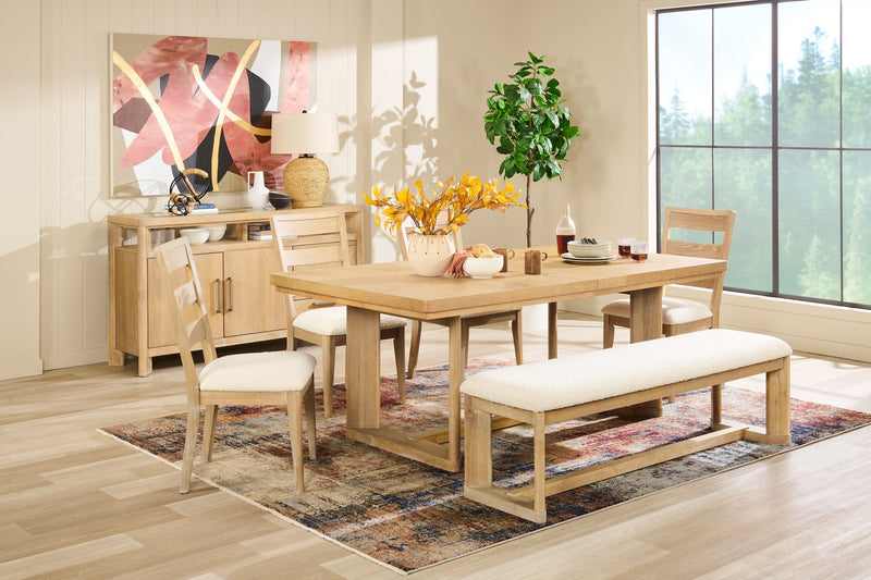 Banc de salle à manger Aspen de 64,25 po (L) avec siège en tissu - naturel