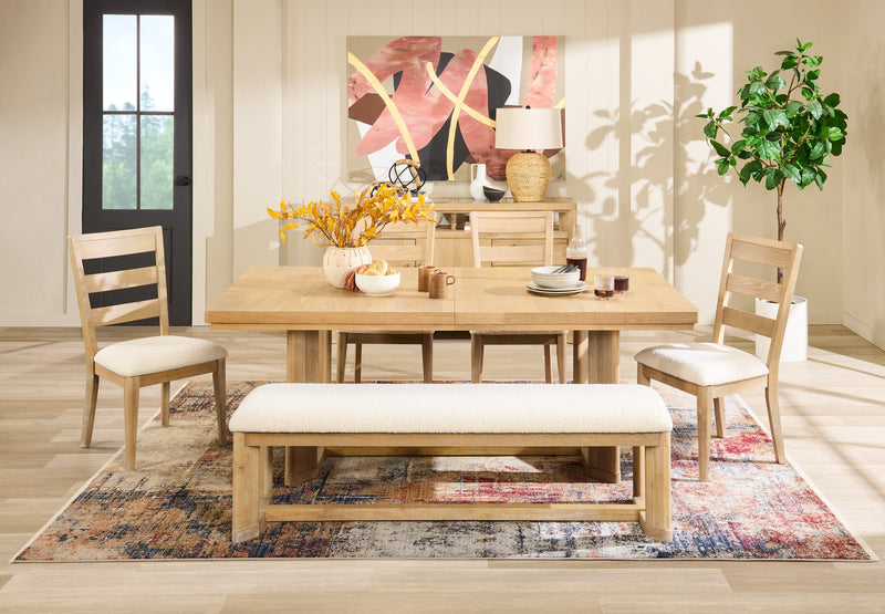 Banc de salle à manger Aspen de 64,25 po (L) avec siège en tissu - naturel