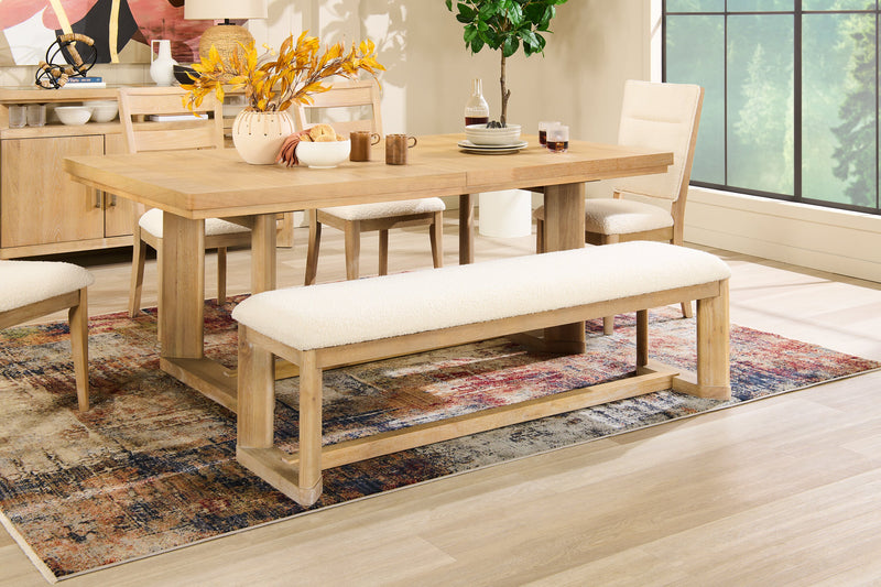 Banc de salle à manger Aspen de 64,25 po (L) avec siège en tissu - naturel