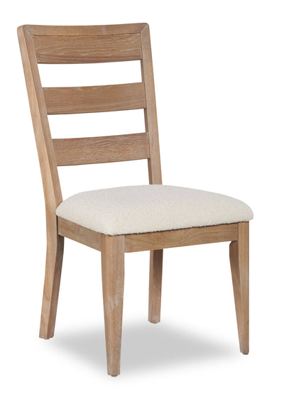 Aspen Dining Chair with Fabric Seat, Slat-Back - Natural | Chaise de salle à manger Aspen avec siège en tissu, dossier à lattes - naturelle