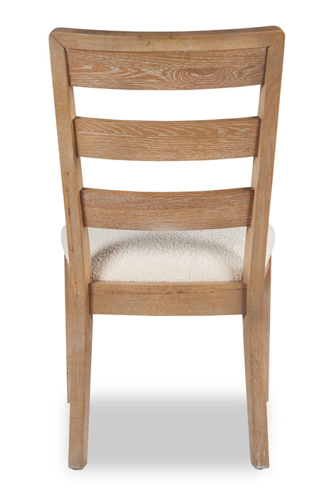 Chaise de salle à manger Aspen avec siège en tissu, dossier à lattes - naturelle