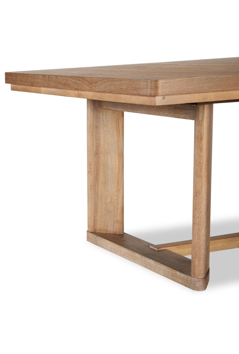 Table de salle à manger Aspen de 80 po à 104 po à rallonge et base à tréteaux - naturelle