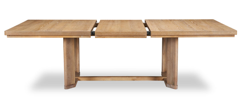 Table de salle à manger Aspen de 80 po à 104 po à rallonge et base à tréteaux - naturelle