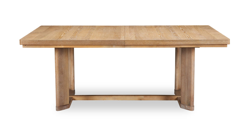 Table de salle à manger Aspen de 80 po à 104 po à rallonge et base à tréteaux - naturelle