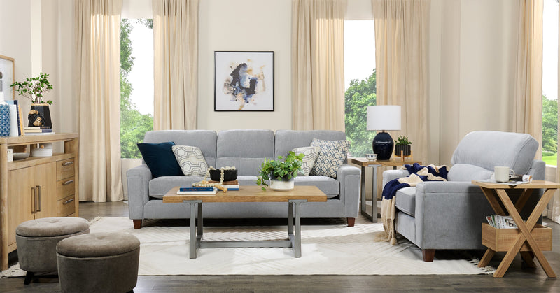 Desserte de salle à manger Aspen de 64 po (L) avec supports à vin et à verres à pied, 3 tiroirs et 2 portes - naturelle