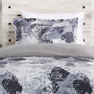 Ensemble d'édredon Axel 3 pièces pour lit simple - gris