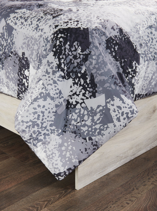 Ensemble d'édredon Axel 4 pièces pour lit double ou grand lit - gris