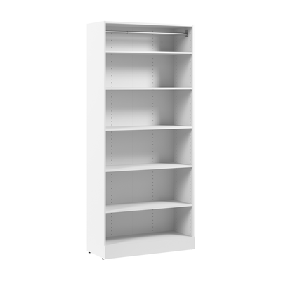 Bestar Florence 35" Modular Reach-In/Walk-In Closet System with Shelves - White|Système de garde-robe et pièce-penderie modulaire Florence de Bestar de 35 po avec tablettes - blanc