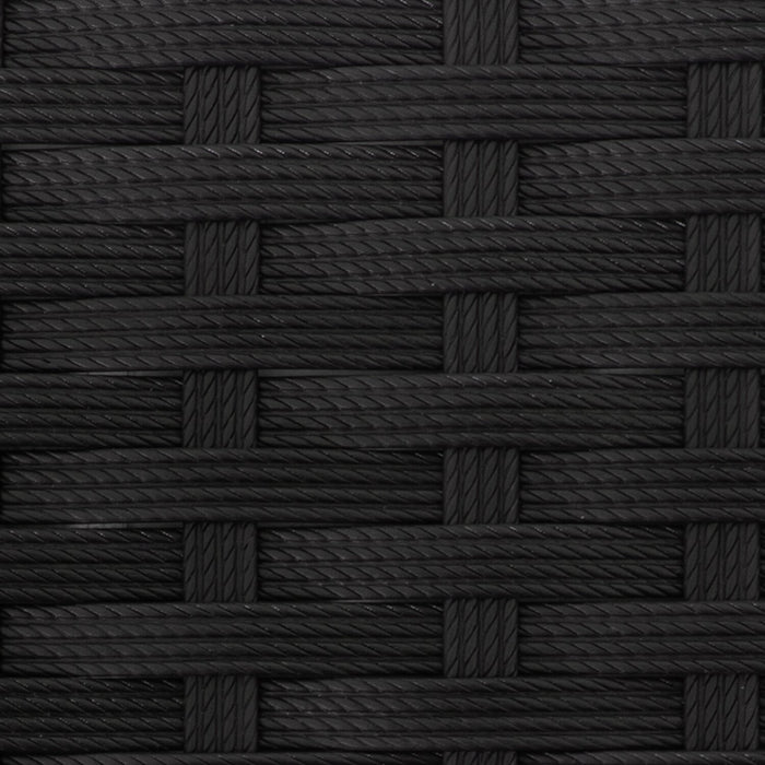 Pouf Barbados pour la terrasse à l’extérieur - osier en résine tressé à la main, résistant aux rayons UV et aux intempéries - noir et bleu