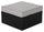 Pouf Barbados pour la terrasse à l’extérieur - osier en résine tressé à la main, résistant aux rayons UV et aux intempéries - noir et gris