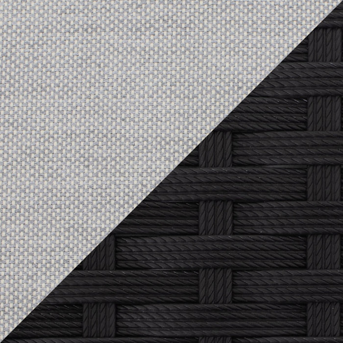 Fauteuil sans accoudoirs Barbados pour la terrasse à l’extérieur - osier en résine tressé à la main, résistant aux rayons UV et aux intempéries - noir et gris