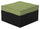 Pouf Barbados pour la terrasse à l’extérieur - osier en résine tressé à la main, résistant aux rayons UV et aux intempéries - noir et vert