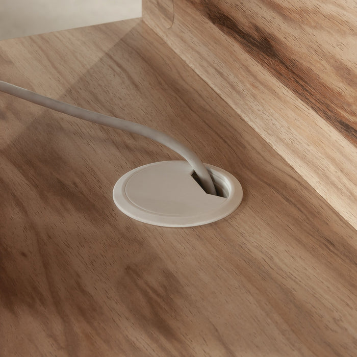 Tour de classement Bergen Circle de 15,75 po de qualité commerciale avec 2 tiroirs et compartiment - bois naturel 