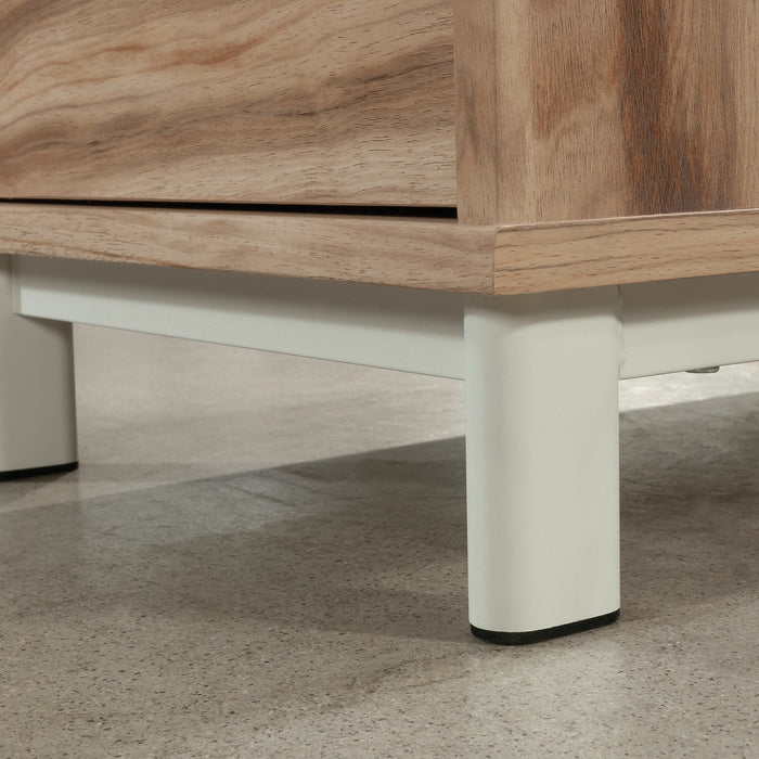 Tour de classement Bergen Circle de 15,75 po de qualité commerciale avec 2 tiroirs et compartiment - bois naturel 