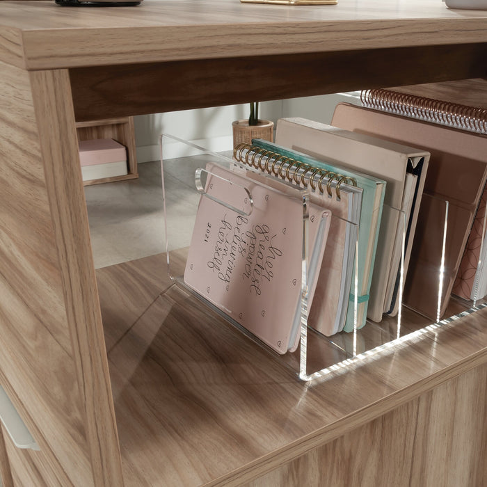 Tour de classement Bergen Circle de 15,75 po de qualité commerciale avec 2 tiroirs et compartiment - bois naturel 