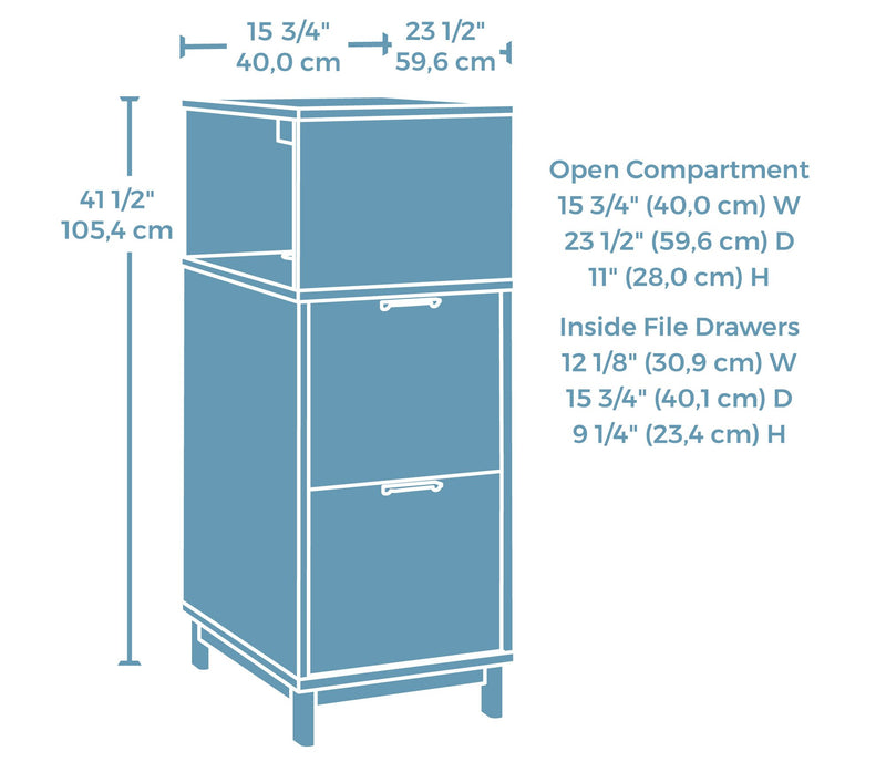 Tour de classement Bergen Circle de 15,75 po de qualité commerciale avec 2 tiroirs et compartiment - bois naturel 