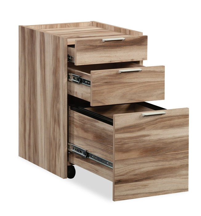 Classeur Bergen Circle de 15,67 po de qualité commerciale à 3 tiroirs - bois naturel 