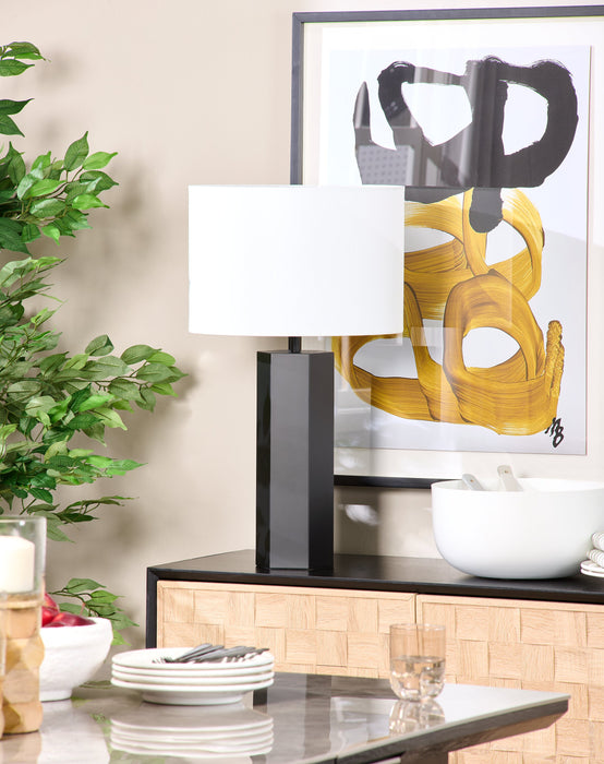 Lampe de table hexagonale Bishop de 26 po noire 