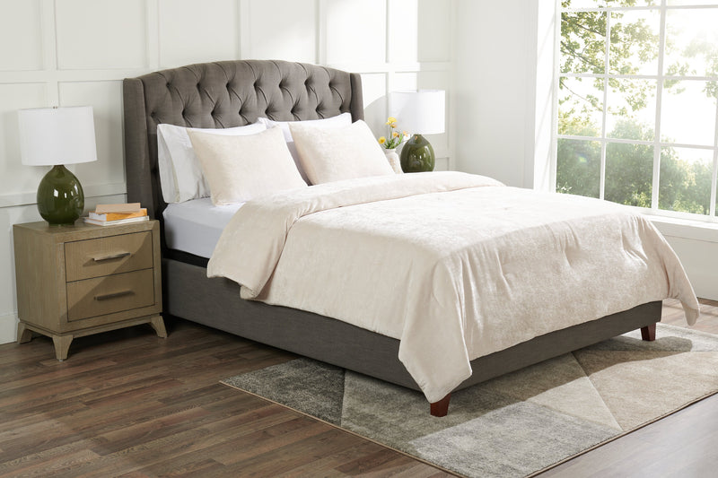 Ensemble d’édredon Bellflower Grove de 3 pièces pour très grand lit - crème