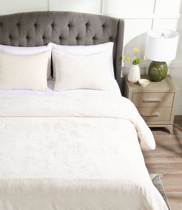 Ensemble d’édredon Bellflower Grove de 3 pièces pour très grand lit - crème