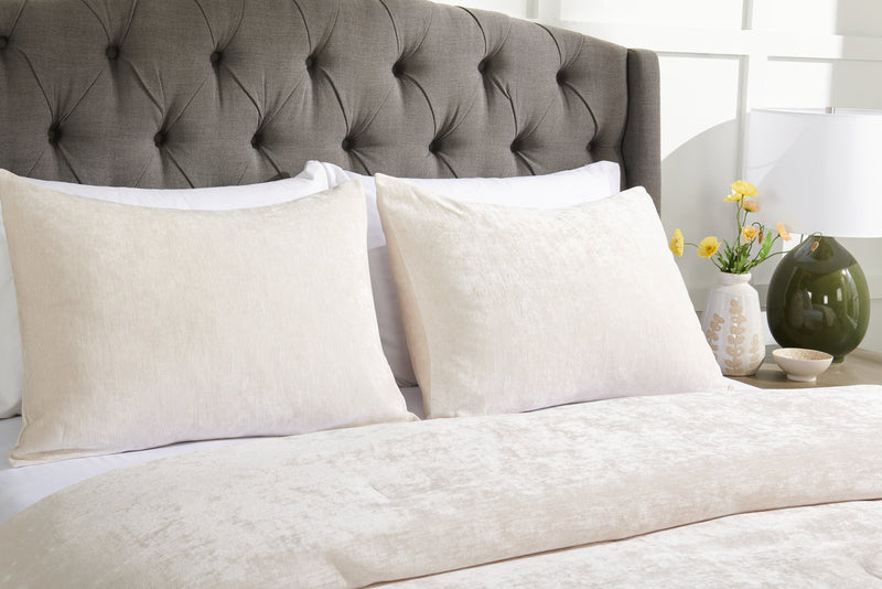 Ensemble d’édredon Bellflower Grove de 3 pièces pour très grand lit - crème