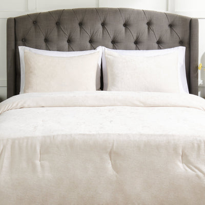 Bellflower Grove 3-Piece Full/Queen Comforter Set - Cream| Ensemble d’édredon Bellflower Grove de 3 pièces pour lit double ou grand lit - crème