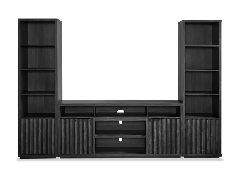 Meuble audio-vidéo Brenner de 104 po 3 pièces avec rangement pour téléviseurs jusqu’à 60 po - anthracite 